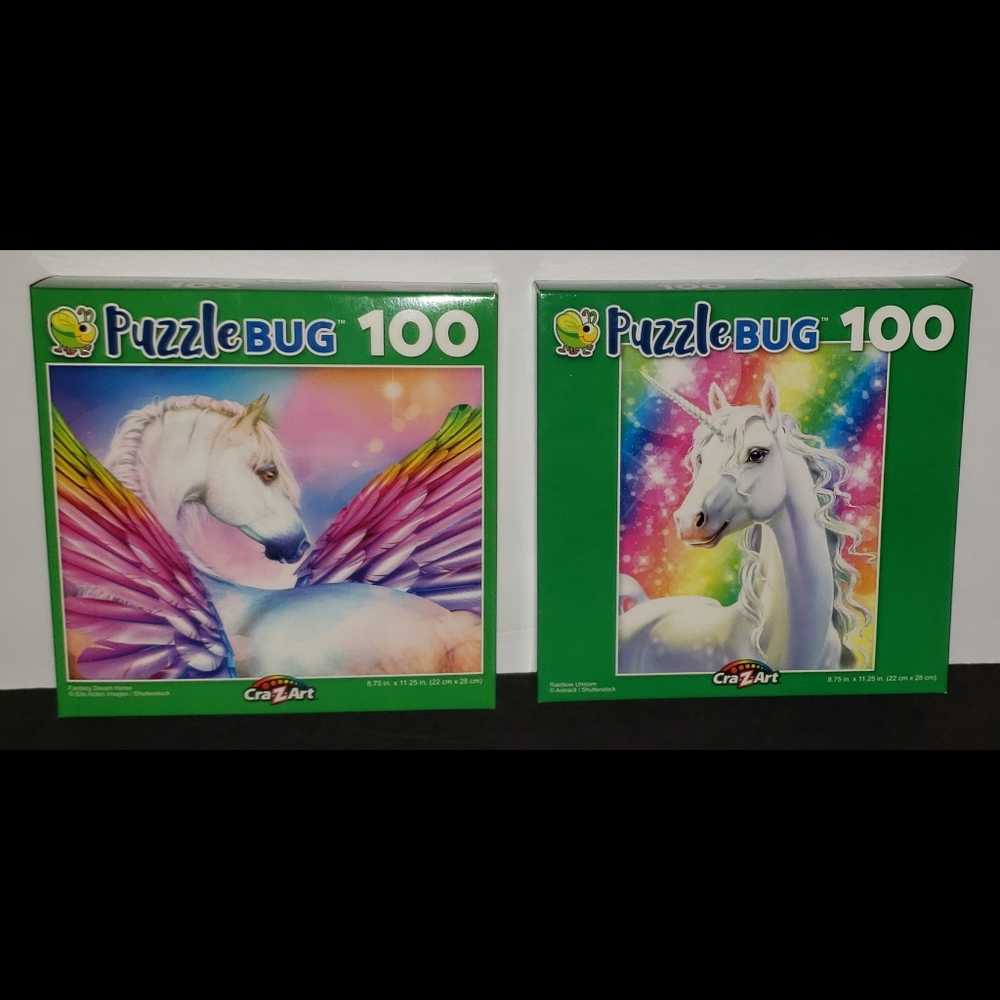 NIB 2 PuzzleBug 100 Piece Puzzles